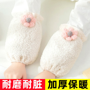 袖套女2023新款秋冬天白色羽绒服专用J办公室防脏防污时尚短款套