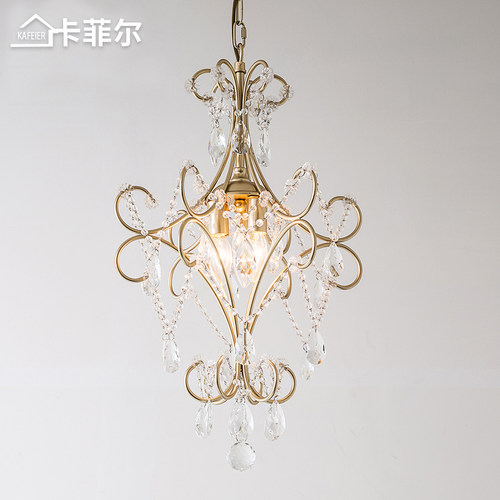 美式水晶吊灯 餐厅灯卧室床头灯乡村创意简约衣帽间走廊玄关灯具