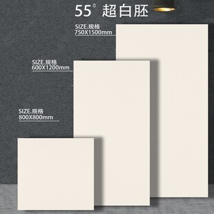 55白胚微水泥瓷砖地砖客厅柔光奶油白天鹅绒600x1200纯色地板砖