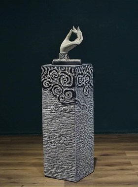 新中式禅意祥云佛手博古架书房艺术雕塑仿古茶室茶馆装饰小摆件