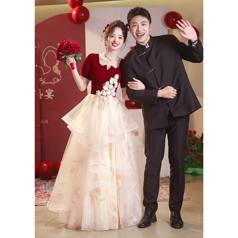 大码敬酒服新娘2025新款新中式结婚订婚宴礼服裙女婚服高级感回门