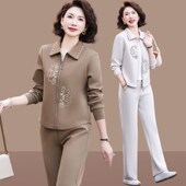 春装 洋气套装 国风上衣女40岁中年女士春季 妈妈新款 时尚 两件套春秋