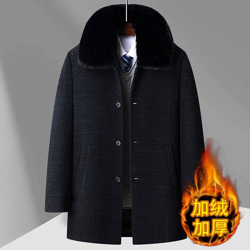 冬季毛呢大衣中老年人爸爸中长款棉服外套男士加绒加厚爷爷装棉衣,男装,毛呢大衣,淘宝优惠券,粉丝福利购,淘宝优惠卷