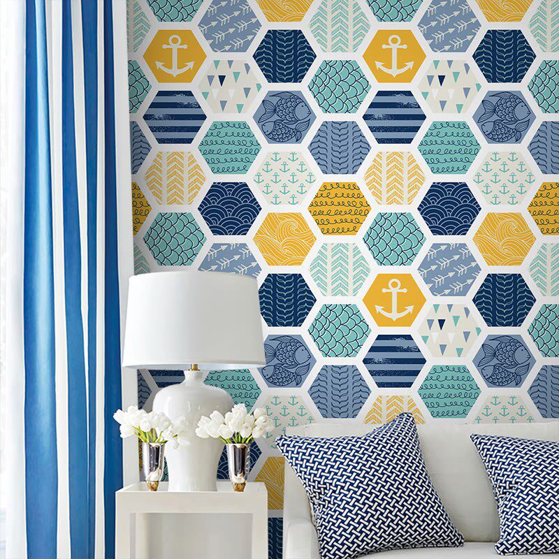 六边形厨房卫生间浴室墙壁纸自粘A地板贴墙贴花砖防水贴纸墙面装