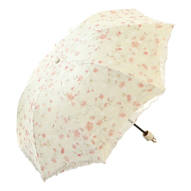 双层蕾丝公主洋伞遮阳防晒防紫外线太阳伞女神伞晴雨伞黑胶三折伞
