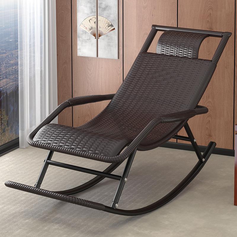 N5藤椅大人逍遥椅躺椅老人摇椅睡椅阳台家用休闲摇摇椅藤编懒人椅