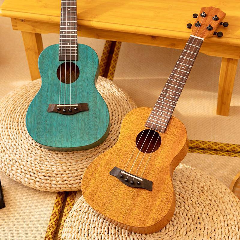 单板23寸尤克里里实木高颜值复古21寸学生入门初学乌克丽丽