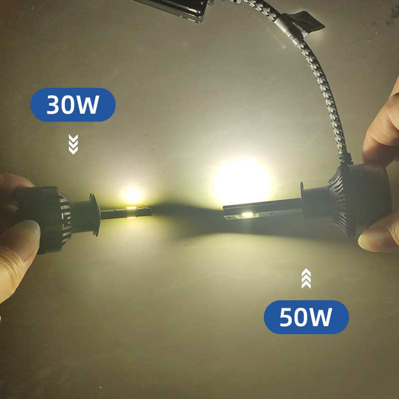 新款大功率汽车LED大灯50W超亮头灯H4 H7 H11远近光改装远近一体