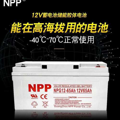 NPP耐普蓄电池免维护胶体蓄电池12V65AH机房直流屏/通信电源配套