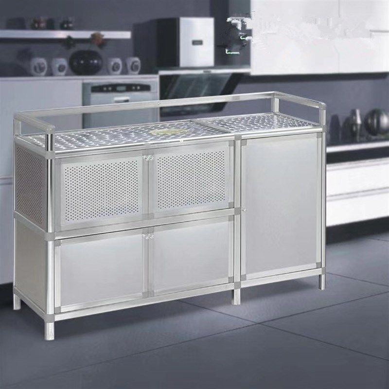 储物柜碗柜置物柜加厚不锈钢收纳柜子家I用简易框架多功能橱柜简,住宅家具,餐边柜,淘宝优惠券,粉丝福利购,淘宝优惠卷