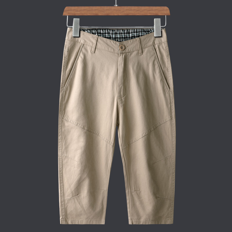 新疆长绒棉!夏天可系皮带工装短裤男休闲直筒纯棉七分裤7分中裤