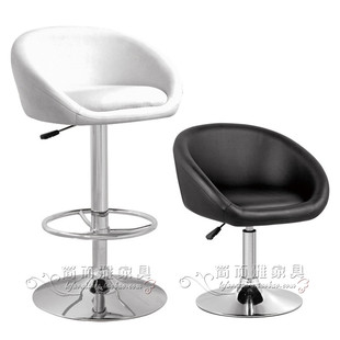 现代时尚舒适软j座升降吧台椅大号前台接待椅圆圈踏脚高脚椅酒吧