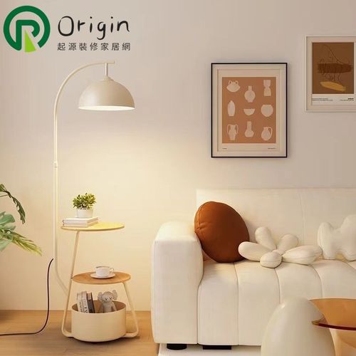 落地灯客厅轻奢茶几置物架一体北欧沙发灯卧室床头高级感落地台灯
