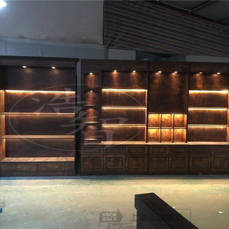 实木复古化妆品珠宝项链手镯首饰展示柜包包鞋子陈列货架展示架