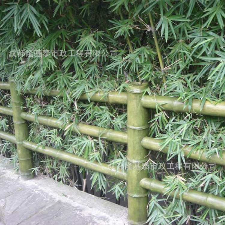 围栏水泥仿竹栏杆风景园林景区河道护栏市政道路安全防护