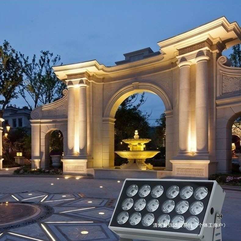 酒店宾馆一束光聚光射灯户外防水花园别墅远程投光洗墙子灯酒吧