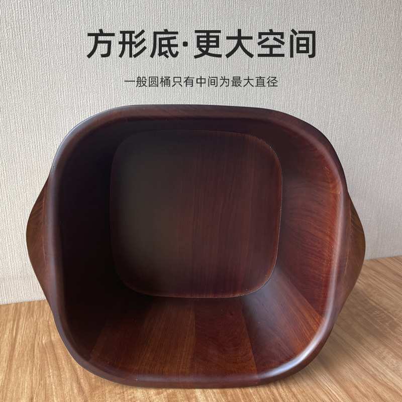 方形泡脚桶带盖泡脚盆木桶家用足浴盆足浴桶洗脚桶加厚实木花梨木
