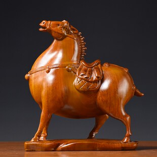 花梨木马摆件红木马摆件工艺品实木雕G刻木质马到成功客厅饰品家
