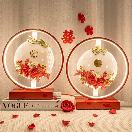 结婚台灯婚房床头灯卧室一对送新人长明灯送新人结婚礼物陪嫁台灯