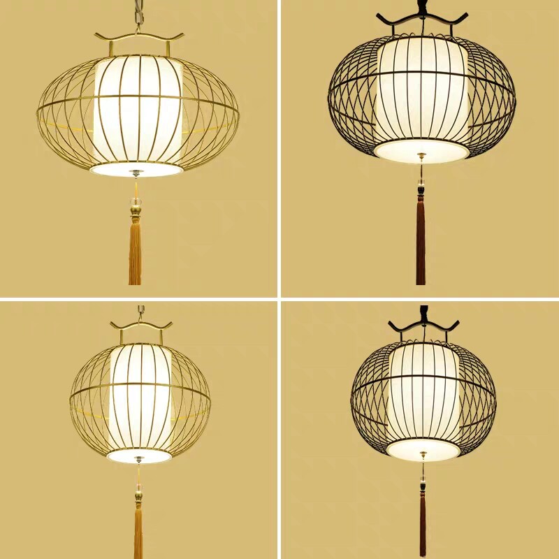 新中式吊灯鸟笼仿古吊灯创意个性铁艺鸟笼灯酒店茶楼过道餐厅吊灯