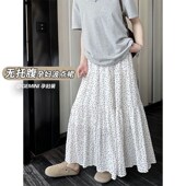 孕妇白色波点半身裙春夏r季 甜美无托腹蛋糕裙外穿百搭A字裙中长款