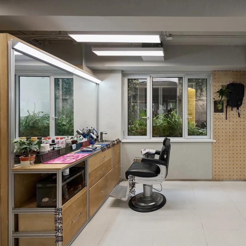 铝型材收纳柜带镜子一体柜子理发店可发光镜子化妆桌储物架展示柜,商业/办公家具,置物架/陈列架/储物架/展示架,淘宝优惠券,粉丝福利购,淘宝优惠卷