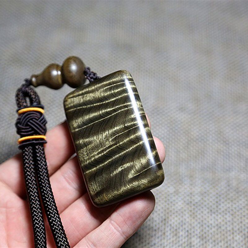 正宗金丝楠无事牌阴沉木小叶桢楠原木乌木绿料挂件满金丝水波手把