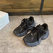 女款 2024新款 秋季 增高厚底黑色老爹k鞋 炸街轻便百搭鞋 子休闲运动