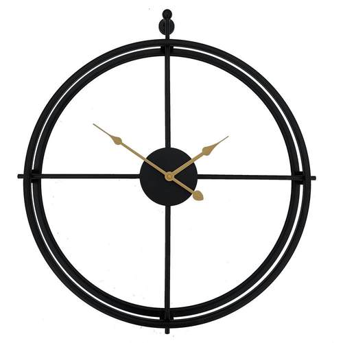 爆款双层圆形铁艺挂钟简约家居装饰时钟现代创意时尚钟表