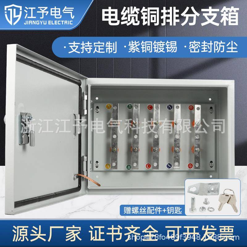 低压电缆T接箱紫铜镀锡分支箱TJ箱电缆汇流分支箱一进三出端子箱