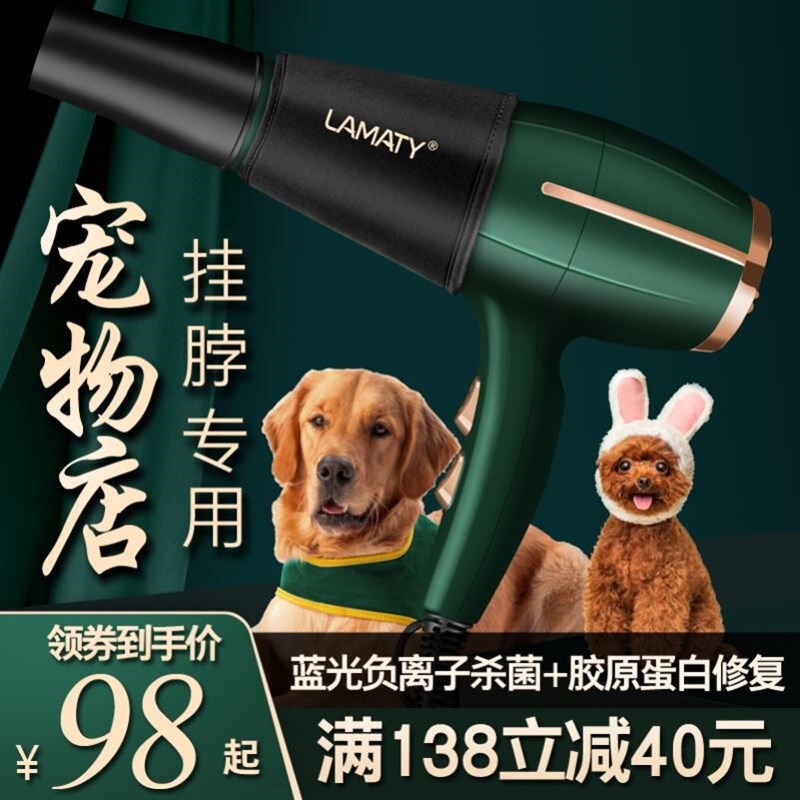 宠物专用吹风机大功率挂脖拉毛速干大型犬泰迪狗狗洗澡吹毛神器猫