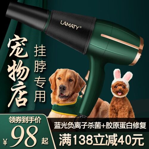 宠物专用吹风机大功率挂脖拉毛速干大型犬泰迪狗狗洗澡吹毛神器猫