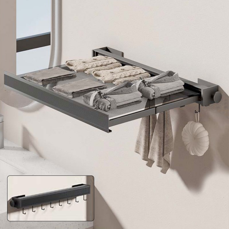 免打孔阳台折叠隐形晾衣架晒鞋架伸缩网壁挂置物晾衣神器晾晒袜子