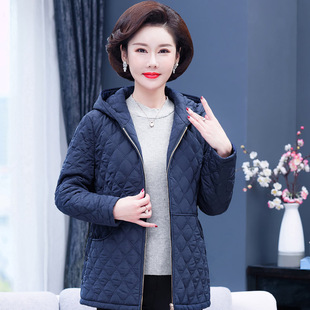妈妈女春秋短款棉衣中年秋冬老年人奶奶外套中老年夹棉薄棉服风衣