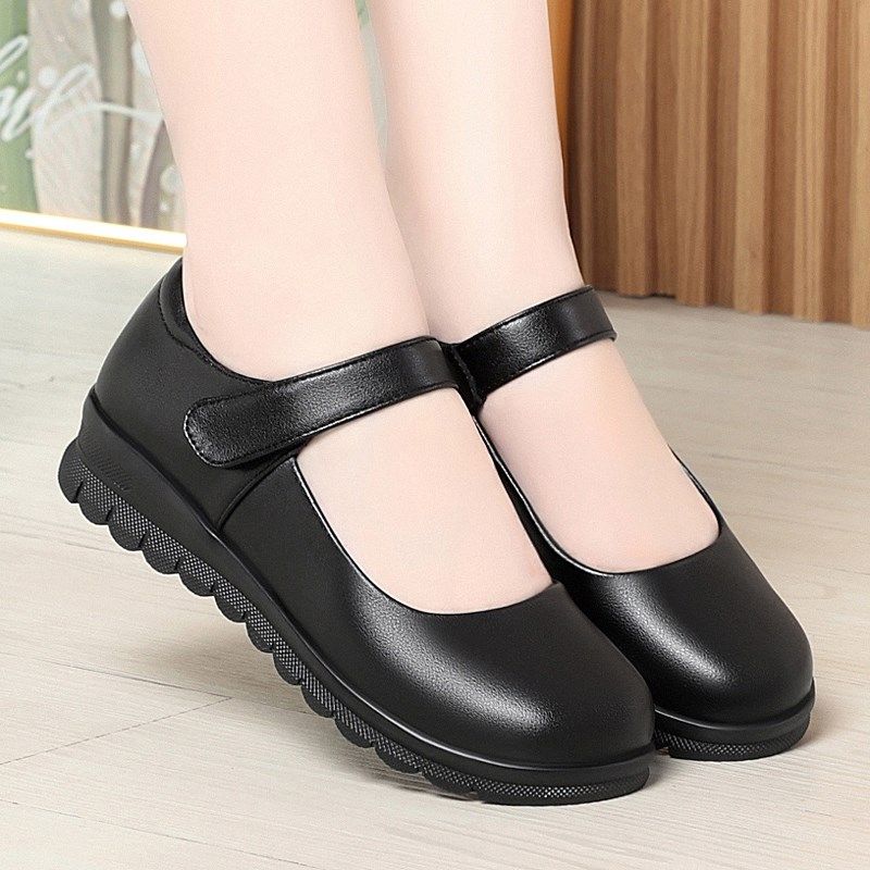 妈妈鞋软底真皮舒适魔术贴平底单鞋防滑软皮奶奶鞋中老年人皮鞋女,女鞋,玛丽珍鞋,淘宝优惠券,粉丝福利购,淘宝优惠卷