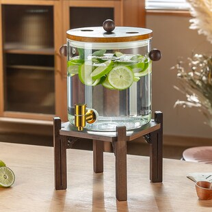 耐高温冷水壶带龙头玻璃凉水杯大容E量家用泡茶凉水果汁商用饮料