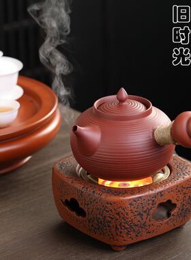 电陶炉煮茶新款家用烧水壶小围炉烤火新型高端泡茶陶壶套装功夫茶