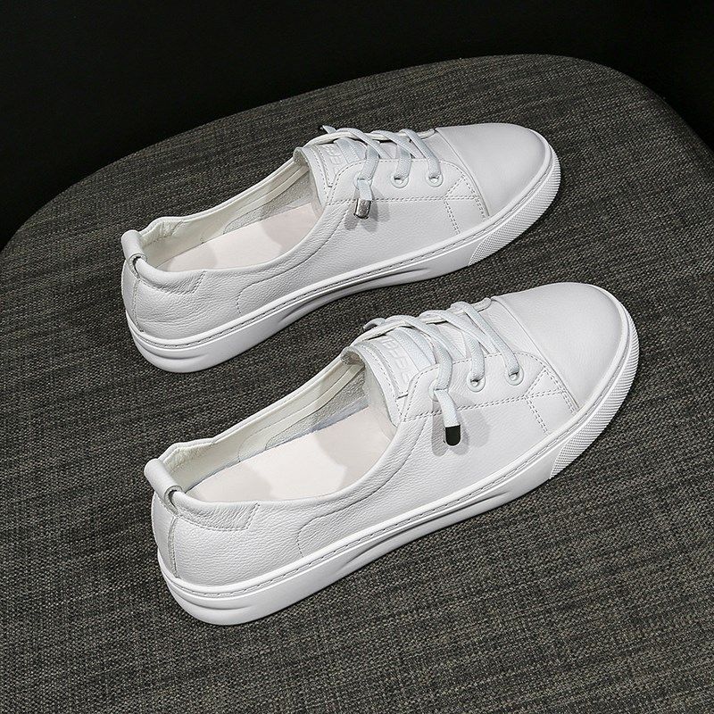 头层牛皮浅口小白鞋女秋一脚蹬女鞋2025新款百搭运动休闲平底板鞋,女鞋,浅口单鞋,淘宝优惠券,粉丝福利购,淘宝优惠卷