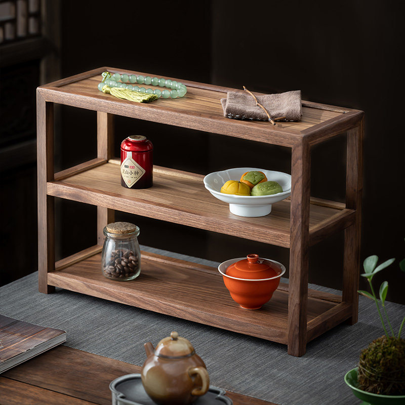 北美黑胡桃木茶杯架茶具摆放置物架茶桌实木收纳架博古架多宝阁,餐饮具,茶具架,淘宝优惠券,粉丝福利购,淘宝优惠卷