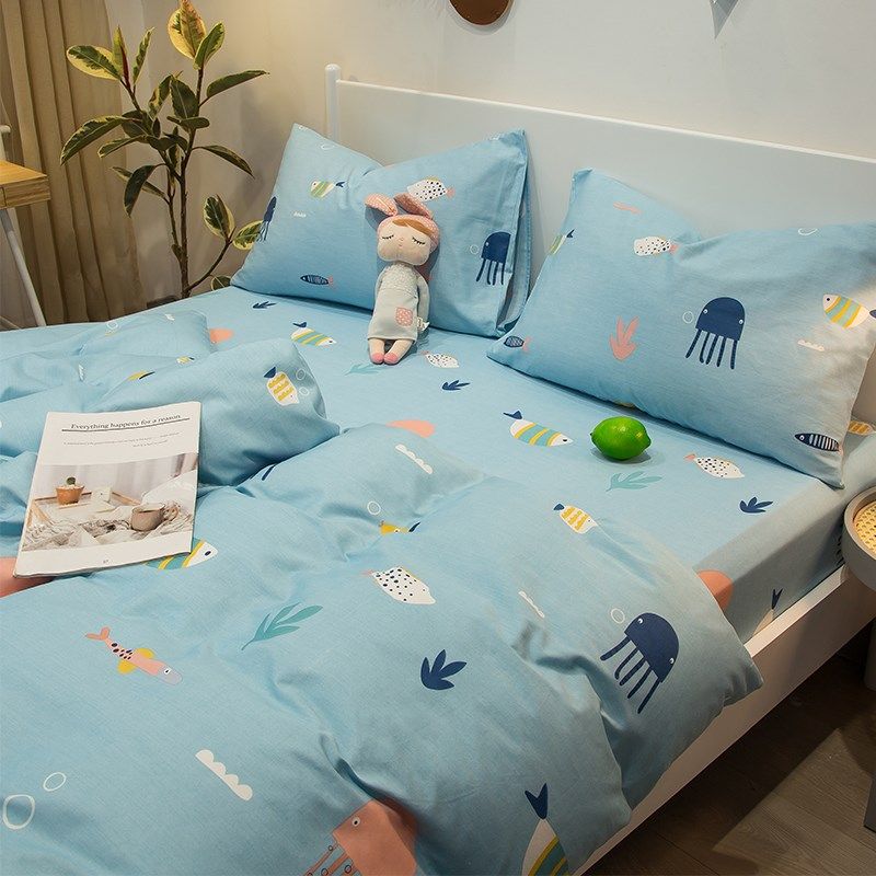 全棉简约卡通学生宿舍单被套纯棉0.9米1.2m床被子罩床上用品,床上用品,被套,淘宝优惠券,粉丝福利购,淘宝优惠卷
