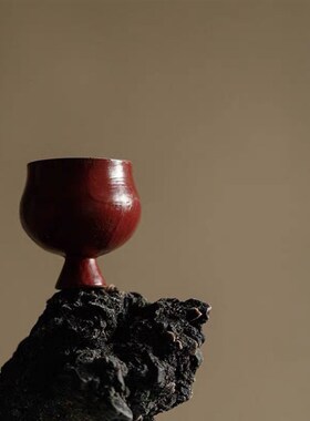 望山 全手工粉引日式迟归高足主人杯侘寂风功夫复古.茶杯品茗杯