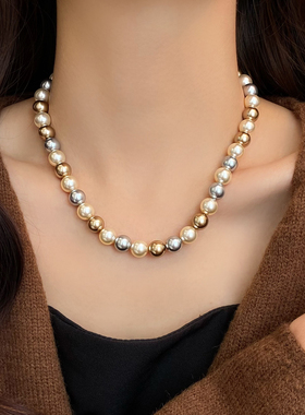 秋冬珍珠短款毛衣链女毛衣项链装饰品女配饰衣服百搭2024新款爆款