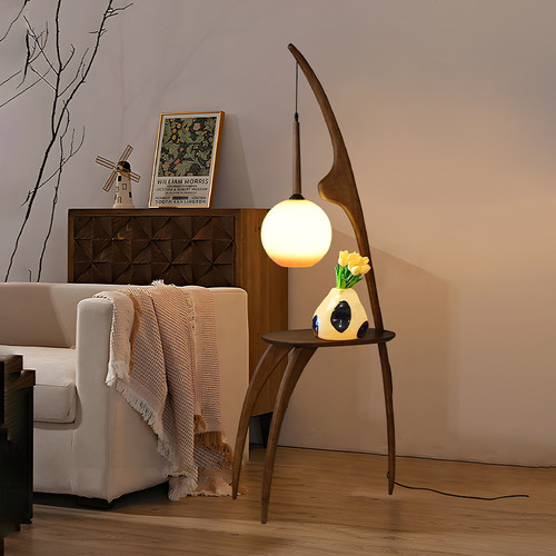 中古落地灯简约现代美式复古新中式客厅沙发边卧室牀头氛围感实木