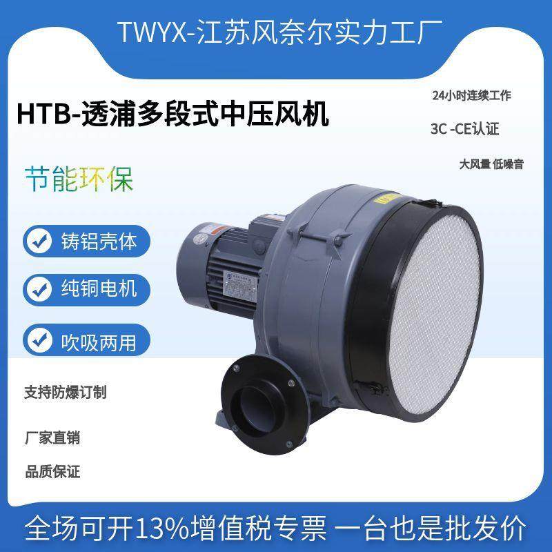 风奈尔HTB100-203透浦式中压风机1.5KW燃烧机助燃中压鼓风机