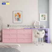 梳妆台奶油风实木卧室高级感现代简约实木床头收纳斗柜一体化妆桌