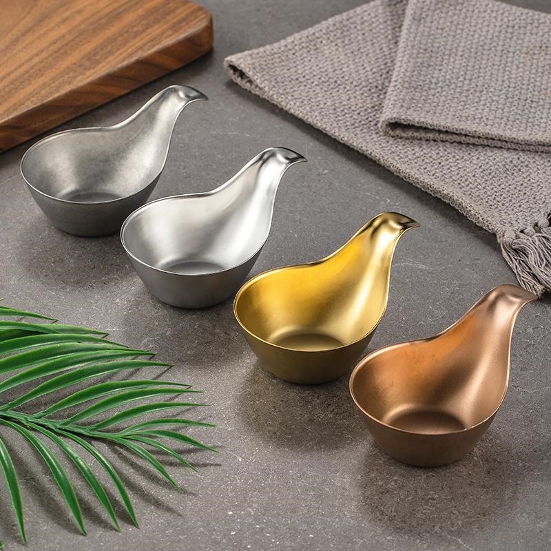 304不锈e钢酱汁杯带把蘸料碟西餐厅牛排酱料杯创意番茄酱杯斗餐具