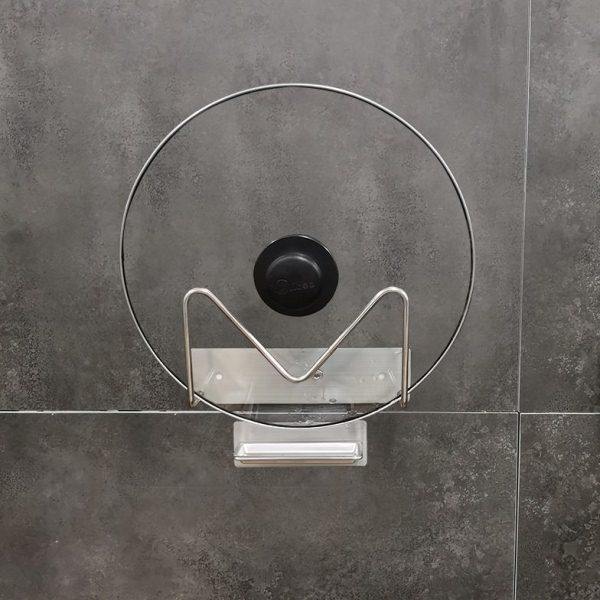 厨房不锈钢锅盖架砧板收纳小挂架上墙免打孔放置架子置物架带接水