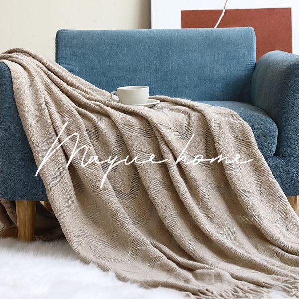 蔓越家 北欧针织提花沙发毯毛毯盖布卧室休闲毯盖毯床尾装饰搭巾,居家布艺,沙发套,淘宝优惠券,粉丝福利购,淘宝优惠卷