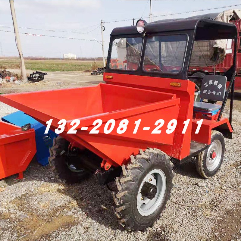 定做柴油四轮车 前卸式翻斗B车砂浆运输车 建筑工地翻斗车