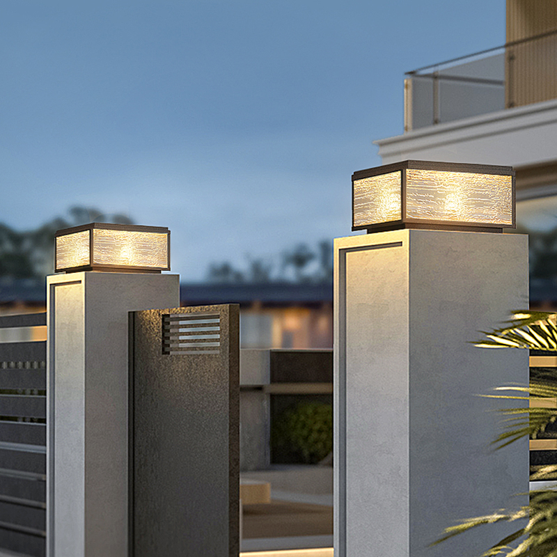 柱头灯太阳能围墙灯别墅简约户外大门柱子灯院P子门墩灯防水墙头